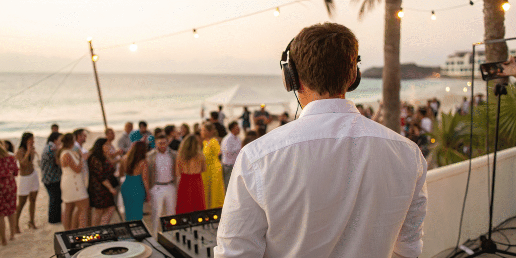 Lgbtq+ Wedding Dj Vancouver 34 image of a corporate event dj services provider watching guest dance