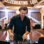 a wedding anniversary dj performing in a hall
